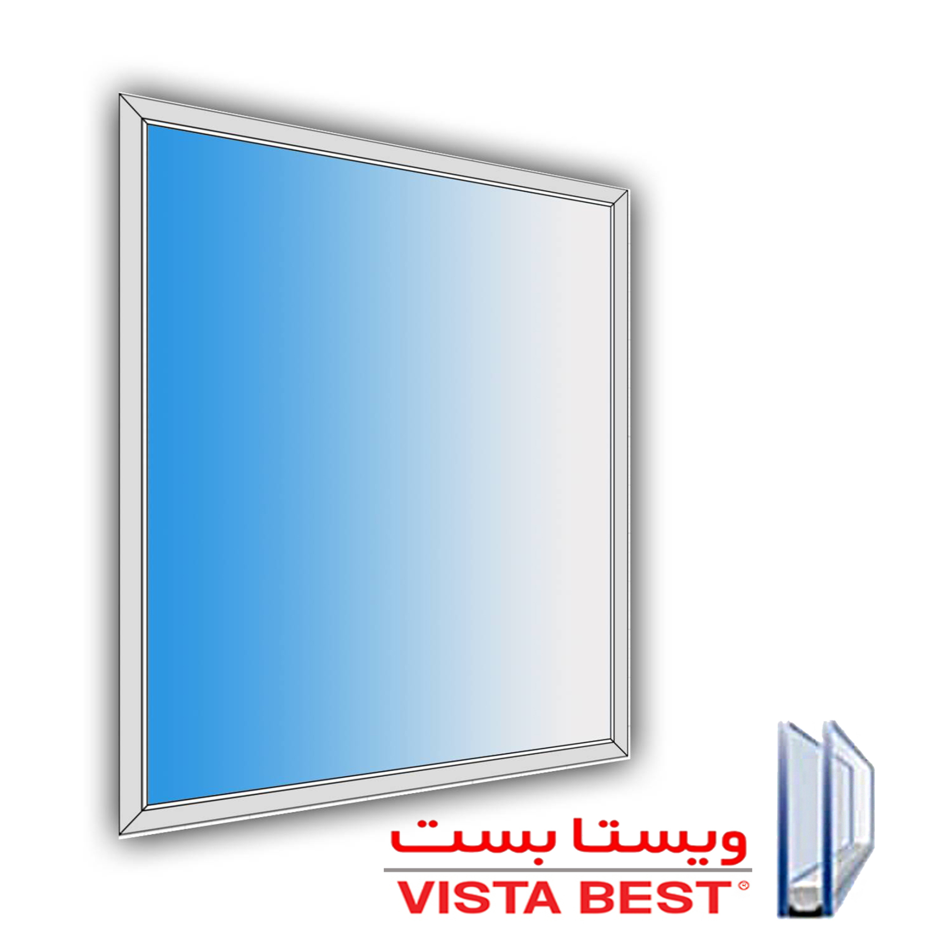  پنجره ثابت یا فیکس دو جداره UPVC ویستابست- طرح یه تیکه 