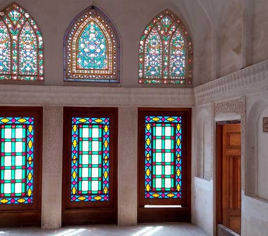پنجره های سنتی خانه عباسیان کاشان