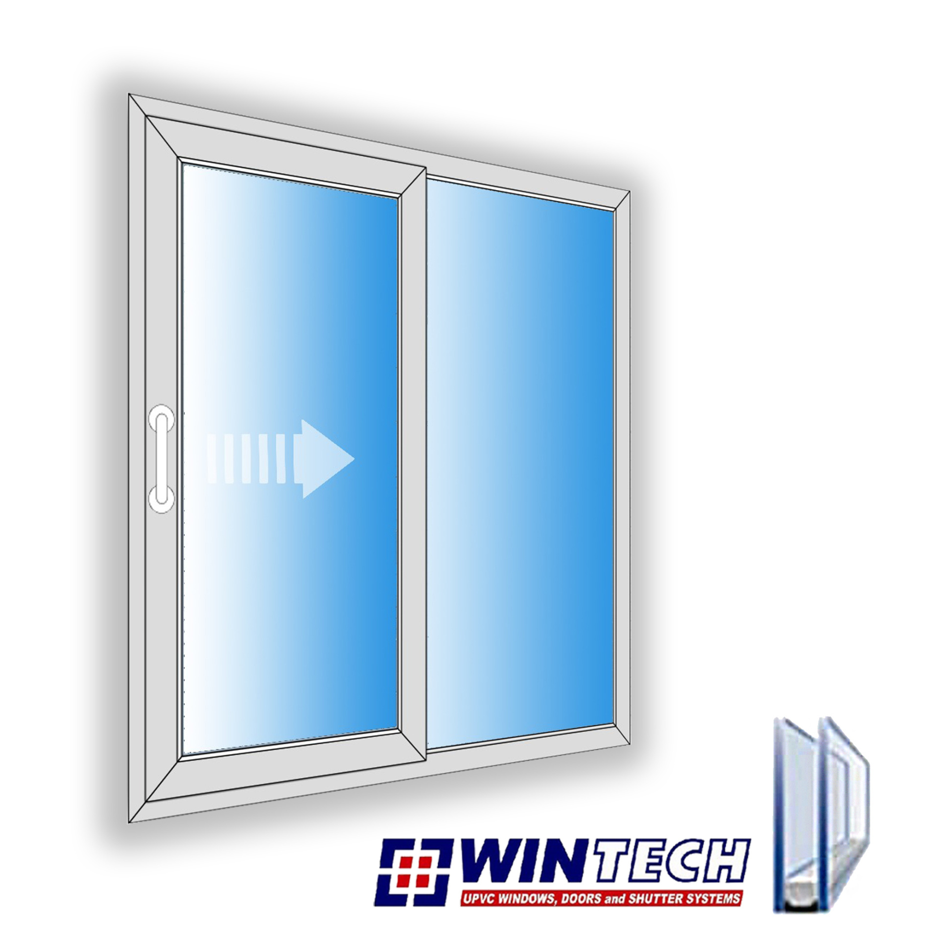  پنجره دوجداره UPVC کشویی وین تک | WINTECH - طرح ساده - مایان پنجره 