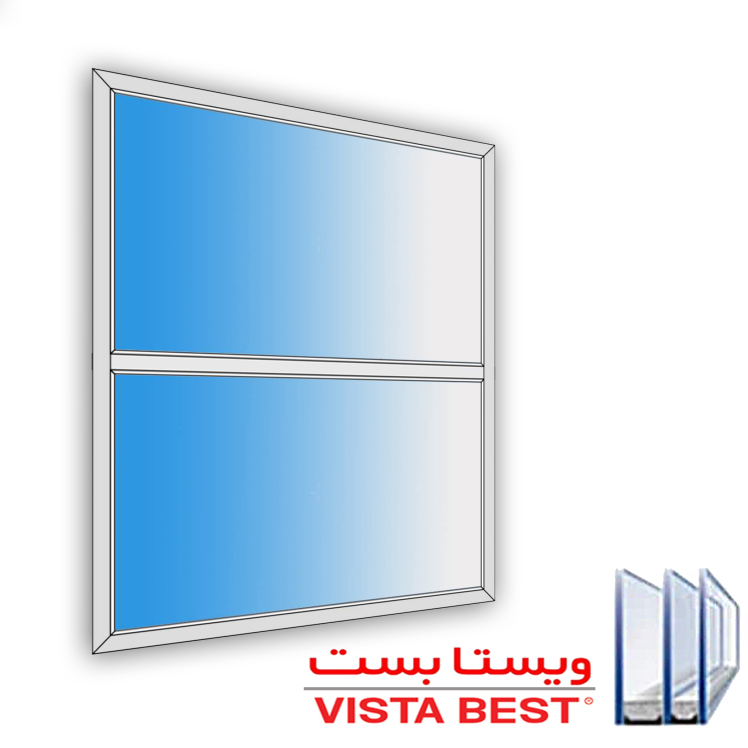 پنجره ثابت یا فیکس سه جداره UPVC ویستا بست - طرح با کتیبه