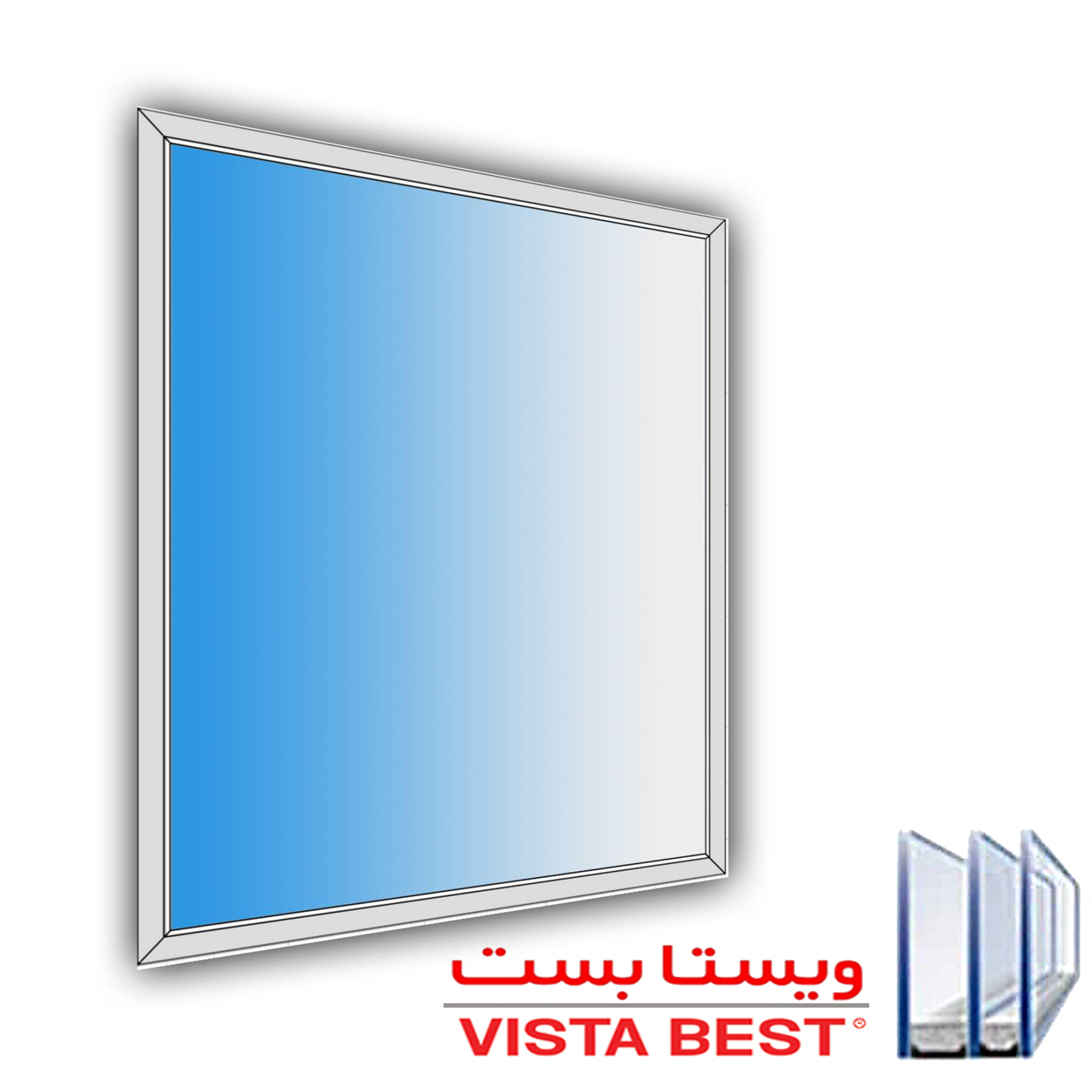  پنجره ثابت یا فیکس سه جداره UPVC ویستابست- طرح یه تیکه 